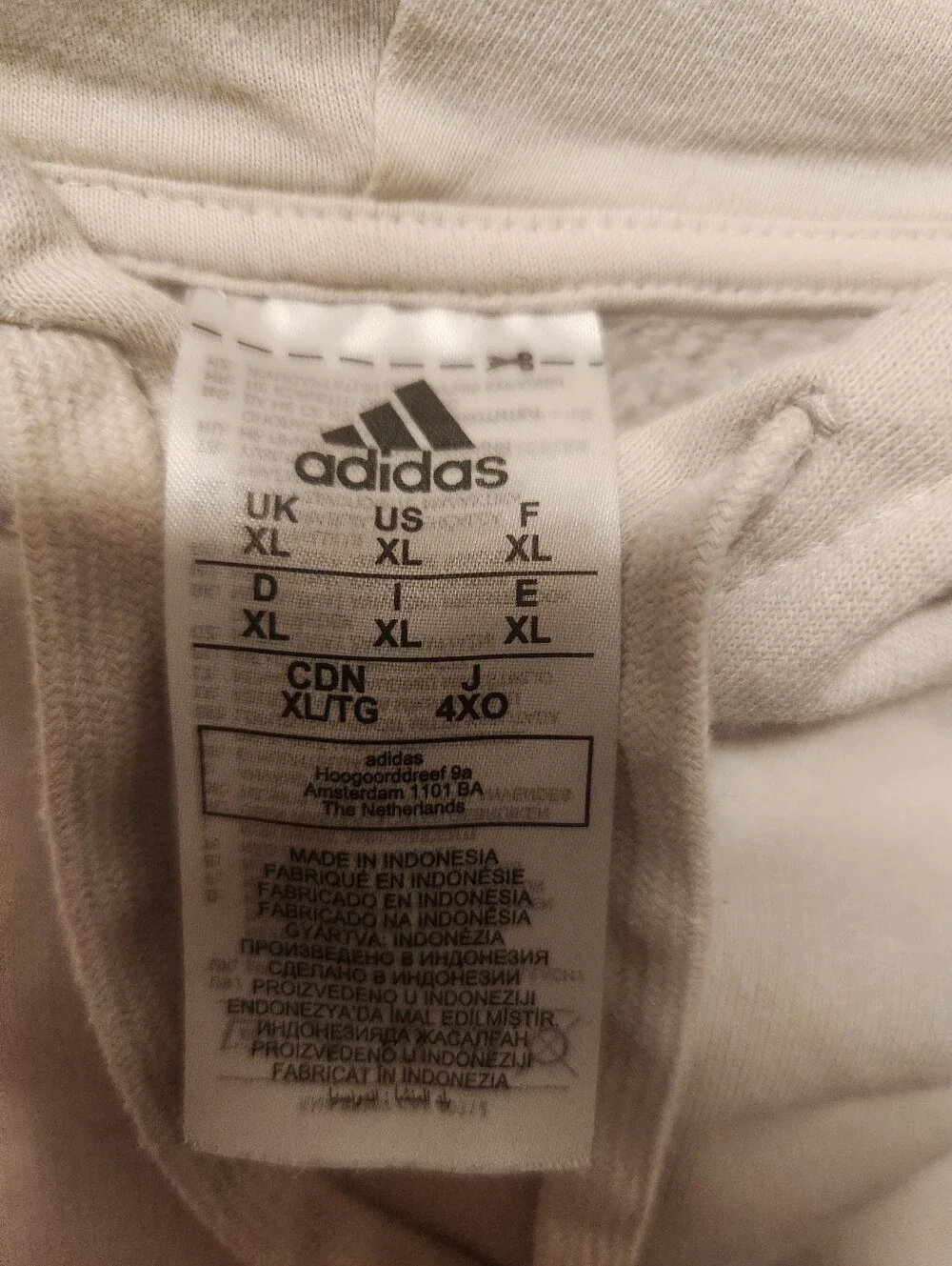 Adidas Hoodie Men XL Beige One Big Pocket Pullover